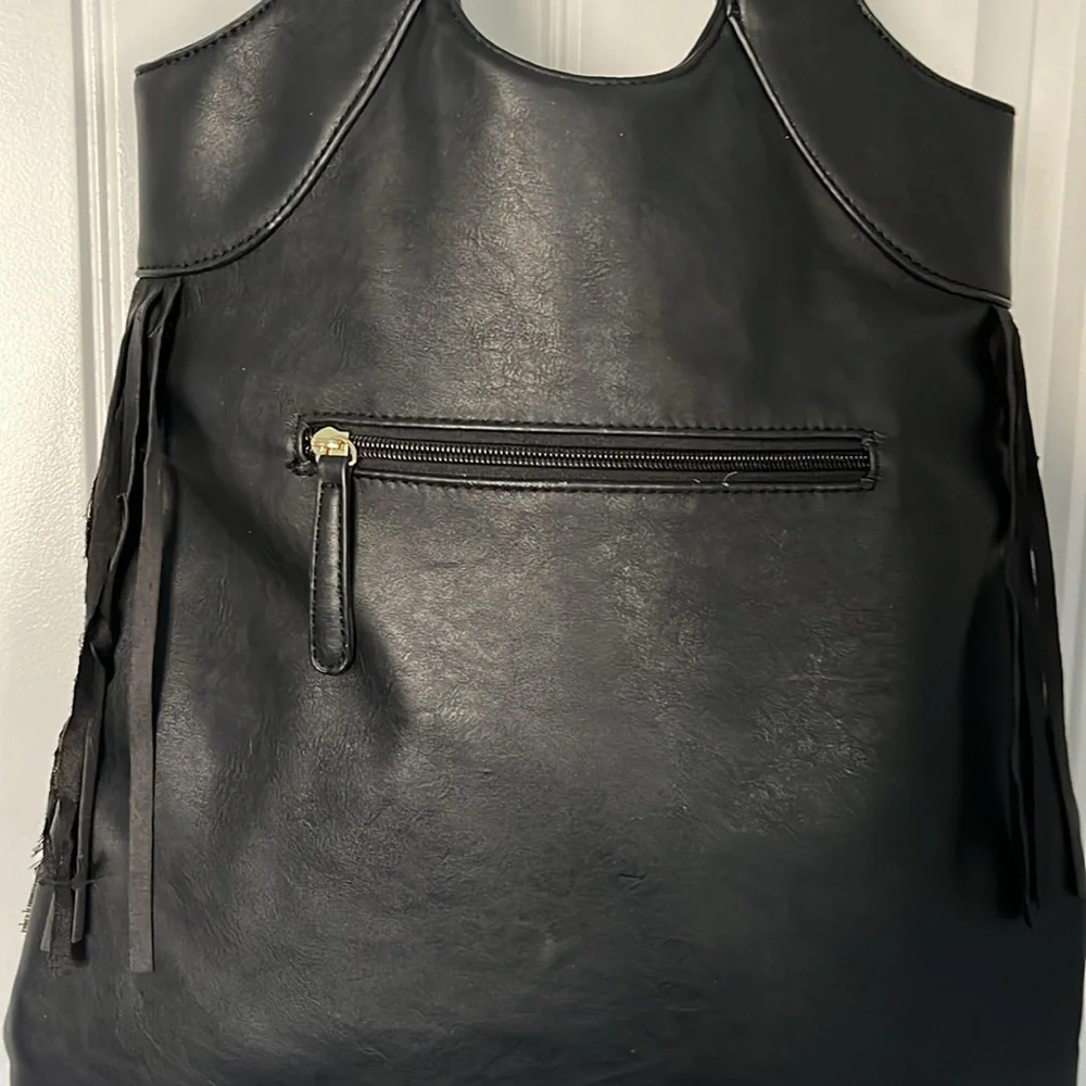 Fringed black bag - Picture 5 of 6